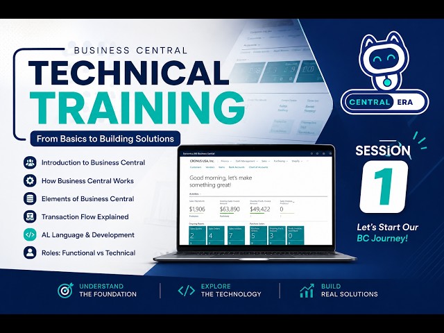 Microsoft Dynamics 365 Business Central Tutorial for Beginners | Technical Training 01
