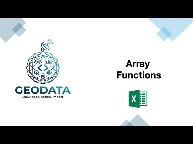 Excel09. Array Functions
