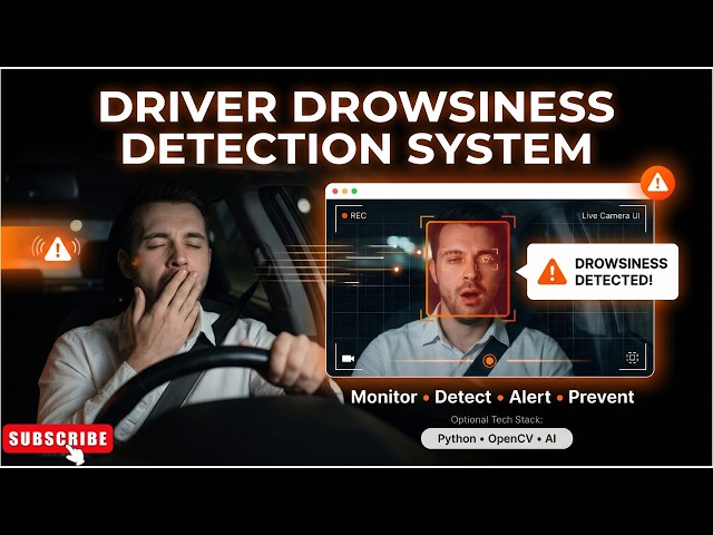 AI-Based Driver Drowsiness Detection System Using Python & OpenCV #DriverDrowsinessDetection #ai