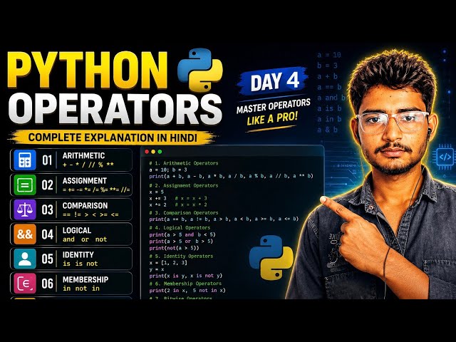 Python Operators Full Tutorial in Hindi | All Types of Operators Explained
