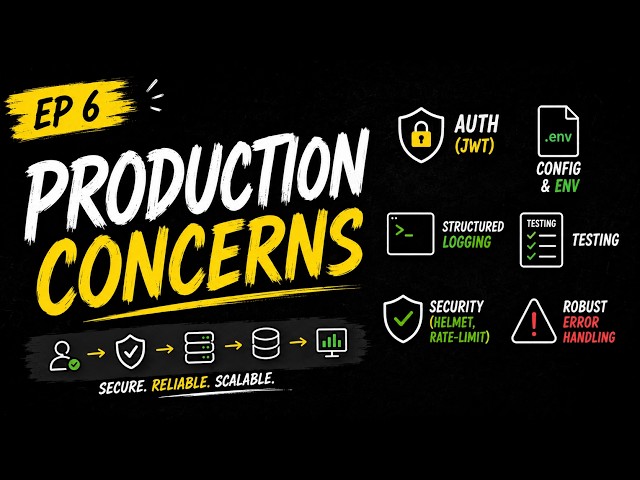 Make Your Node.js API Production-Ready: Auth, JWT, Logging | Node.js Zero to Production #6
