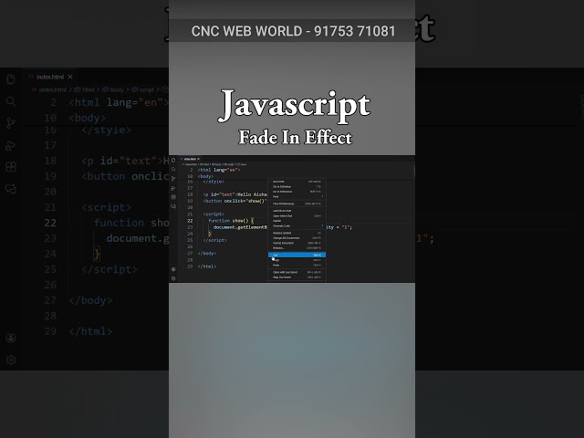 Javascript -  Fade In Effect #frontendcourse #coding #computer