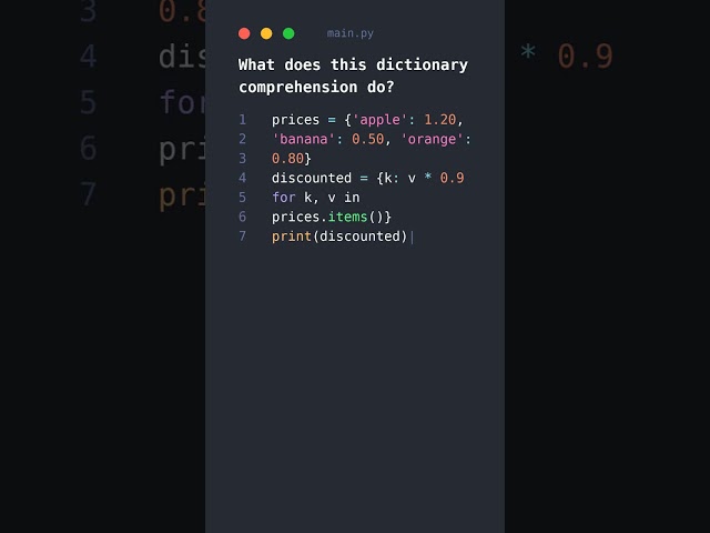 Dictionary Comprehension: The Python Secret You Need... #programming #pythontutorial #pythontips