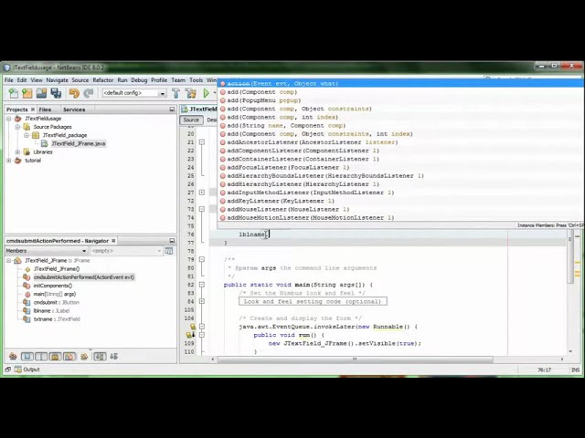 Java Swing Tutorial JTextField Usage Using Netbeans IDE