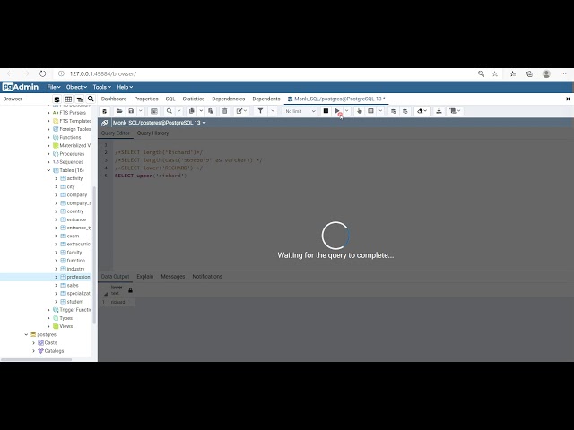 Functions operating on strings in SQL