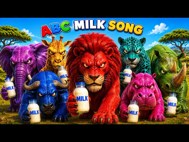 ABC Milk Song 🥛 | Animals Drink Milk | ABC Animal Song & Nursery Rhymes for Kids