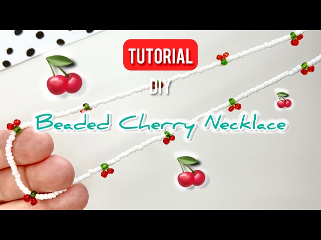 DIY Beaded Cherry Necklace 🍒 | Easy Step-by-Step Tutorial