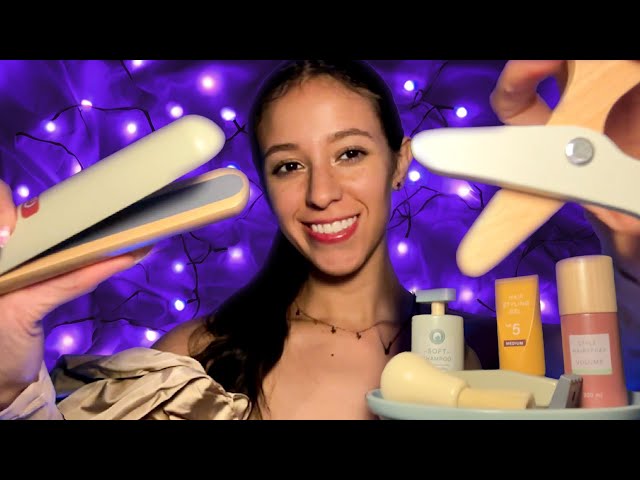 ASMR Wooden Hair Salon 🧴🌿✂️ (with layered sounds)