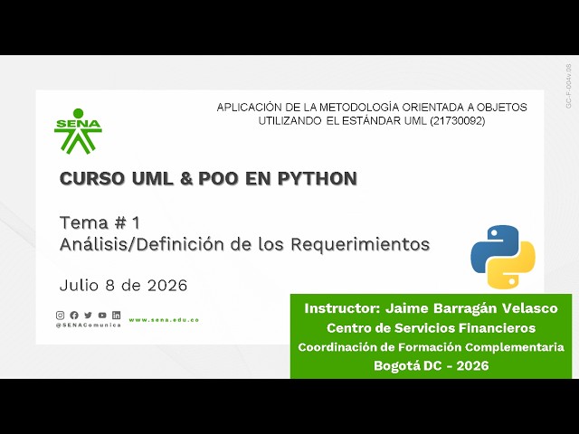 SENA UML OOP Python Course - Class #2 (07/26/08)
