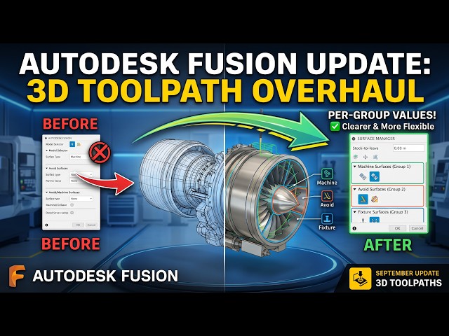 Fusion 3D Toolpath Overhaul: Model Selector vs. New Surface Manager Explained