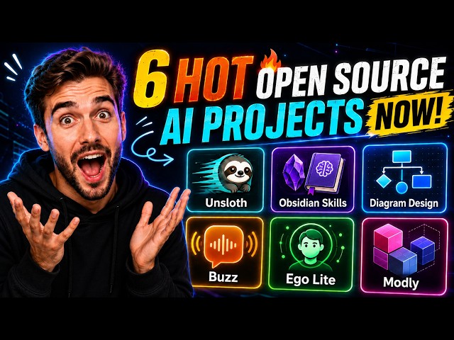 Six Hot Open Source AI Projects  #LocalAI #Unsloth #Obsidian    #Buzz #EgoLite #Modly #agenticai