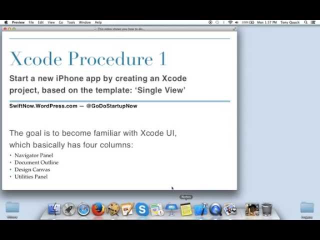 First steps in creating an iPhone app using Xcode - Video 1 of playlist Swift Programming Day 1