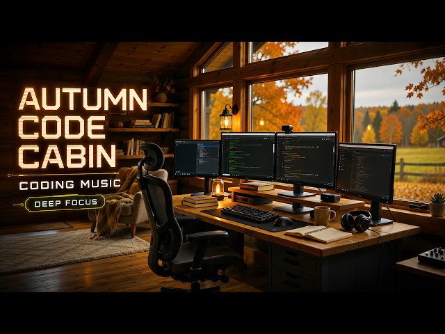 Autumn code cabin 🍂 coding music for deep focus | cozy lofi & fall ambience — live