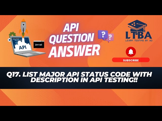 API Testing Interview Questions 17: List Major API Status Code in API Testing in Hindi