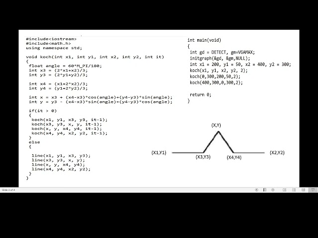 Computer Graphics | Fractal-Triadic Koach Curve