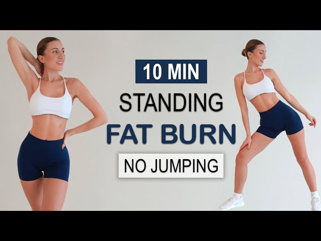 10 MIN INTENSE FAT BURNING CARDIO | All Standing - No Jumping, No Repeat, Knee + Wrist Friendly
