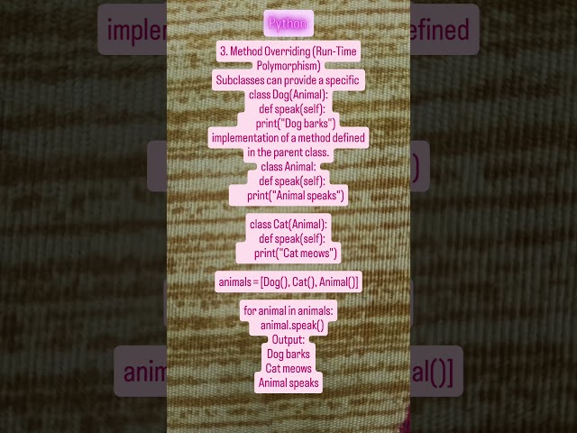 "Python Method Overriding 🐍 | Run-Time Polymorphism with Inheritance"