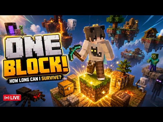 🔴 CAN I BEAT MINECRAFT FROM ONE BLOCK?! 🔥 | LIVE