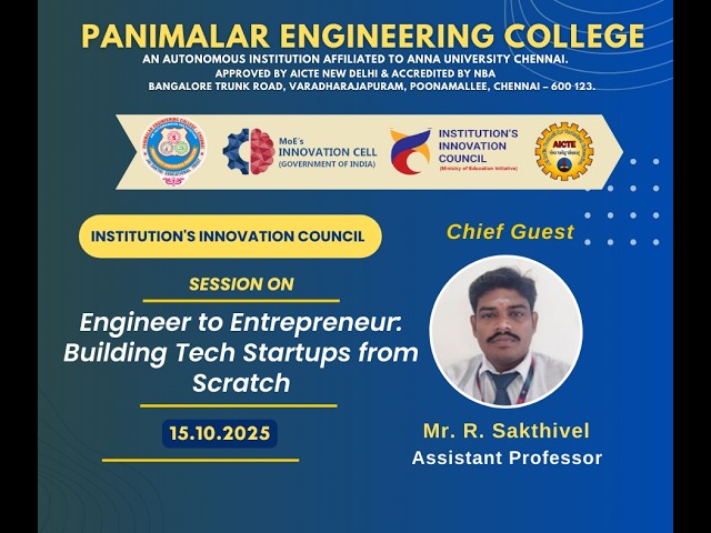Workshop on Engineer to Entrepreneur: Building Tech Start-ups from Scratch 15.10.25