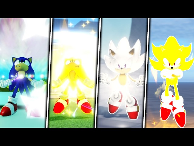 The Evolution of the BEST Super Sonic Transformations In ROBLOX (Sonic Roblox Fangames)