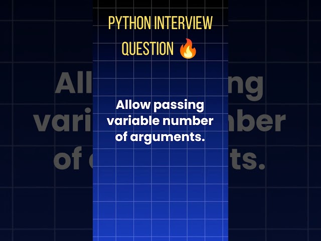 Python Interview Question: *args and **kwargs Explained | SSLABS