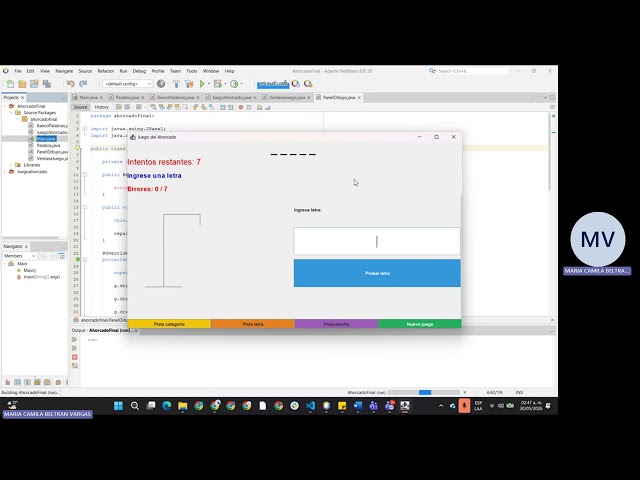 Juego del Ahorcado Interactivo con Java Swing