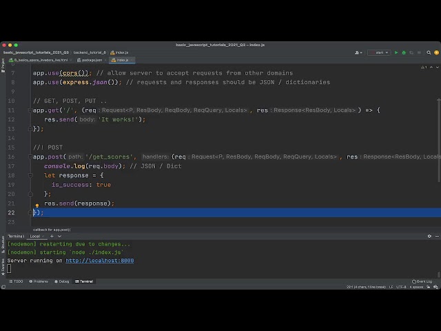 Javascript Programming for beginners - Tutorial #8 - NodeJS backend