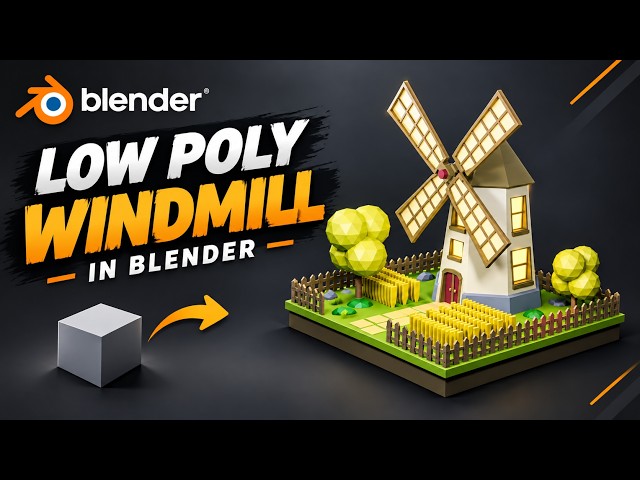 Blender Low Poly Windmill Tutorial | Easy 3D Modeling Step by Step