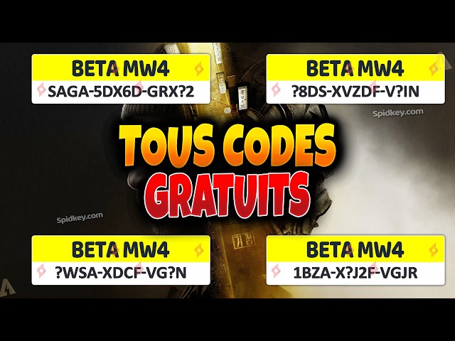 Tous les CODES BETA Modern Warfare 4 GRATUITS