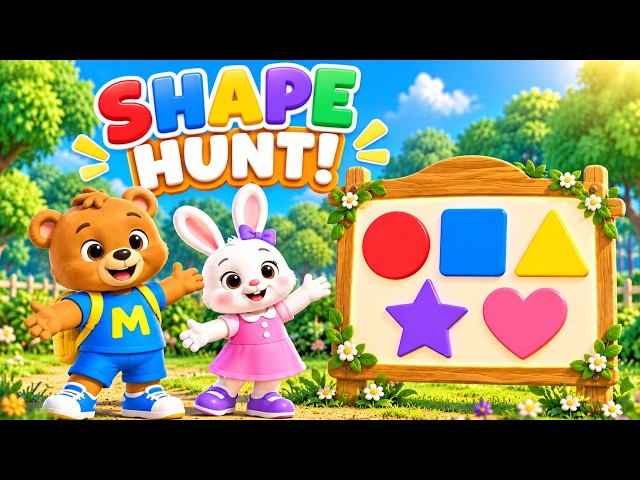 Shape Hunt with Milo & Coco! 🔴⭐ | Learn 5 Shapes for Kids