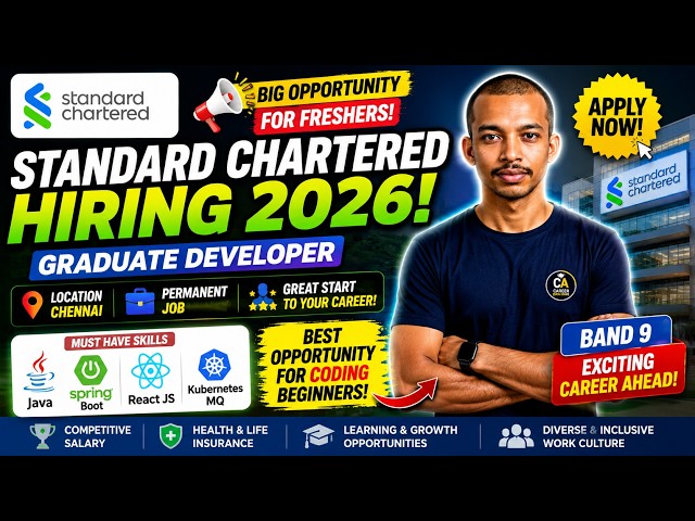 🚨 Standard Chartered Hiring 2026 | Graduate Developer | Freshers| Java + Spring Boot + React
