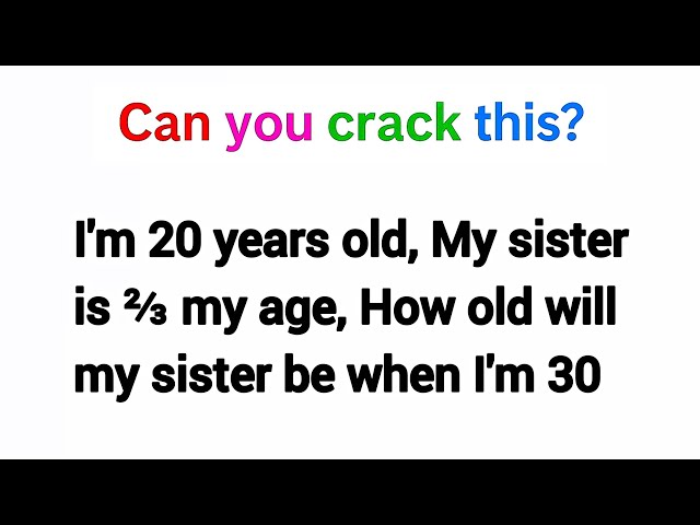 Can you solve this mind-blowing puzzle? #MathPuzzle​ #IQTest​ #MathRiddles​ #PuzzleLovers​