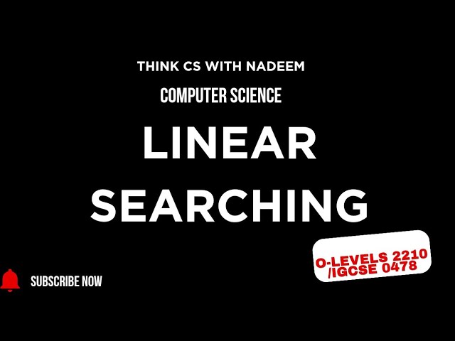 Linear Searching in 1D Array Paper 2 (O levels  Computer Science  2210IGCSE Computer Science 0478)
