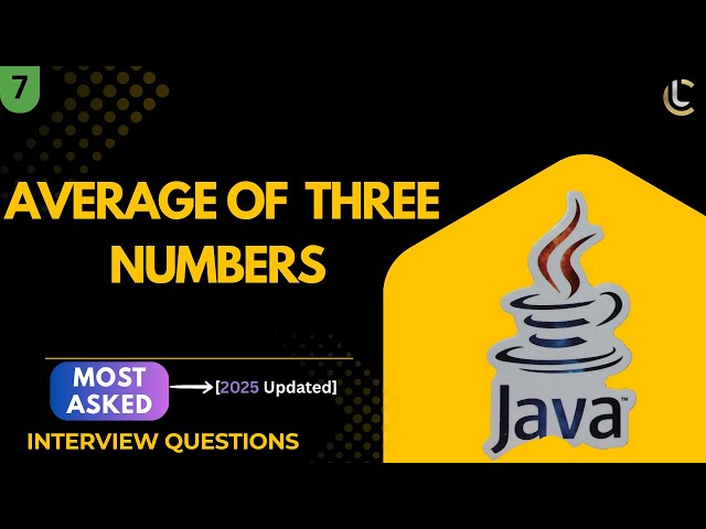 Java Program to Find Average of 3 Numbers 💡 | Must-Know Logic for 2025