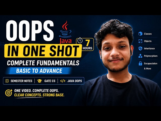 OOPS In One Shot: Complete Fundamentals Basic to Advance | Semester Notes | GATE CS | JAVA OOPS
