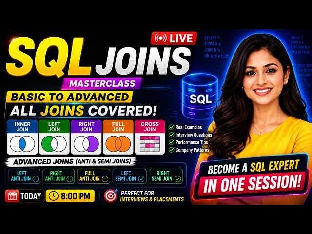 🔥90% of Developers Don't Know ANTI JOINS! Complete SQL JOINS LIVE 🚀