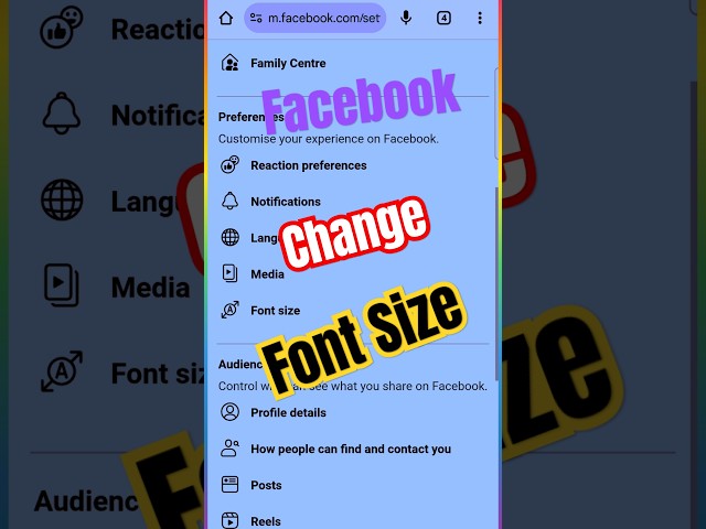 How to change Font Size on Facebook? #shortsfeed #trending