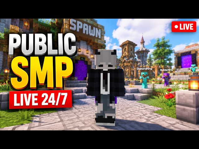 🔴 LIVE 🔥 Best Public Survival SMP Minecraft | 24/7 Online | Java + Bedrock | Free To Join