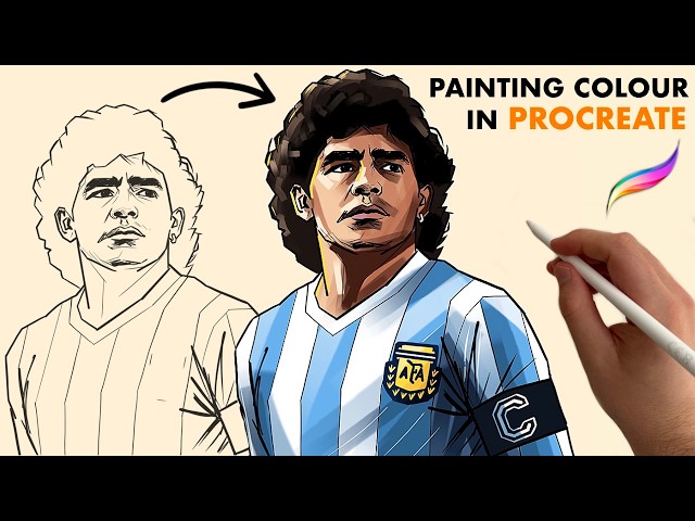 How To Paint Diego Maradona in Procreate | Colour Tutorial