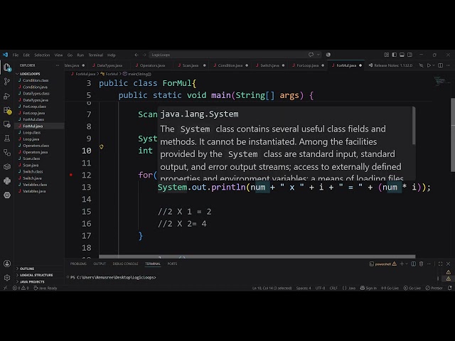 Simple Multiplication Table Program