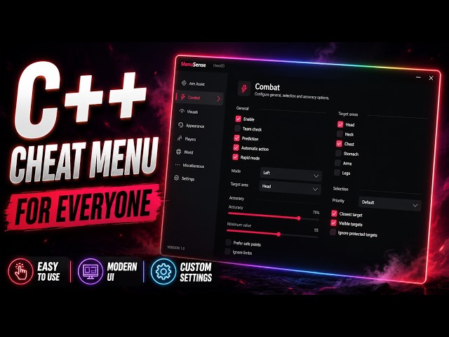 How to Make a C++ Cheat Menu UI with Direct2D Full Source Code