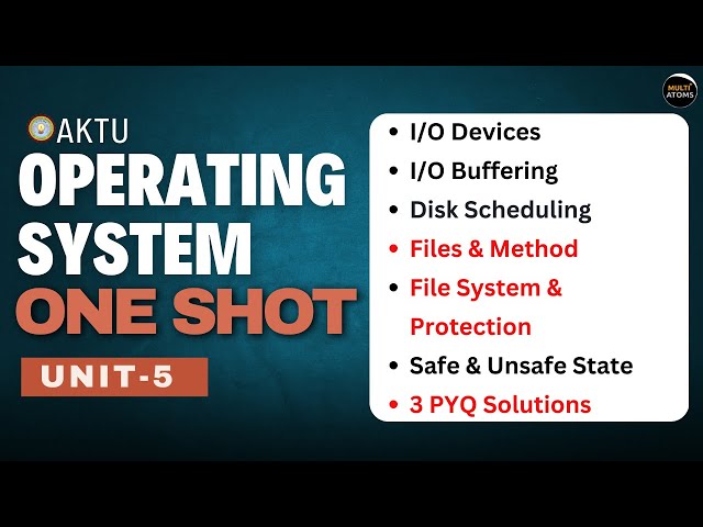 Operating System | Operating System Unit-5 One Shot | Operating System aktu | Aktu Exams | OS Unit-5