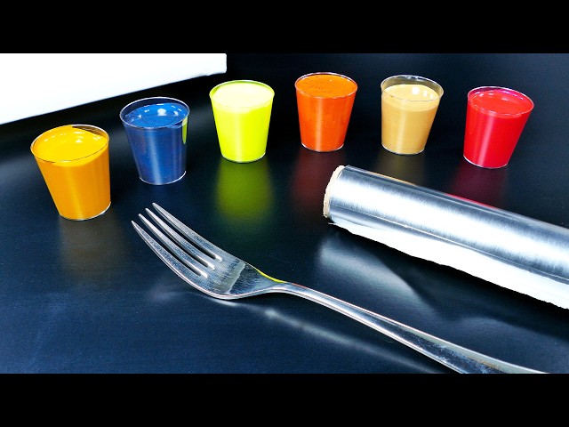 speed painting with a fork and aluminum foil