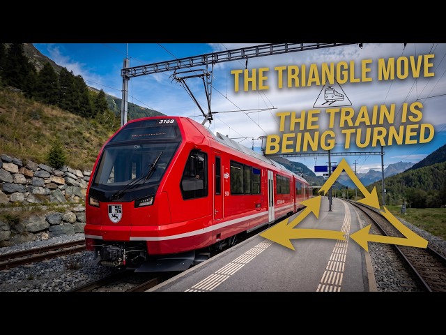 [4K] Cabride RhB: Turning a Train (Triangle Move)  | Landquart – Sagliains – Susch | Switzerland