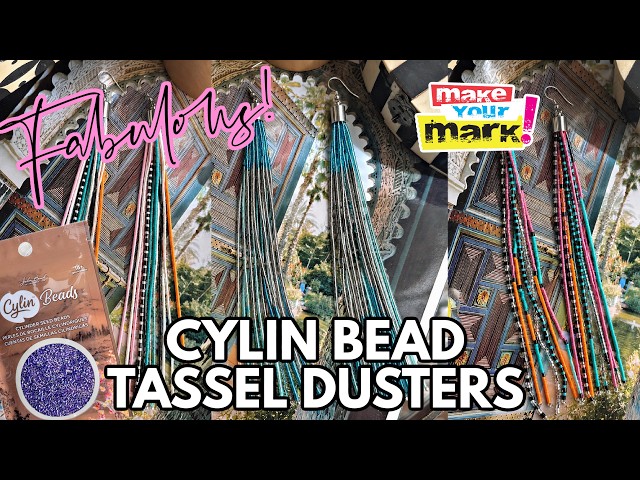 Cylin Bead Tassel Duster Earrings
