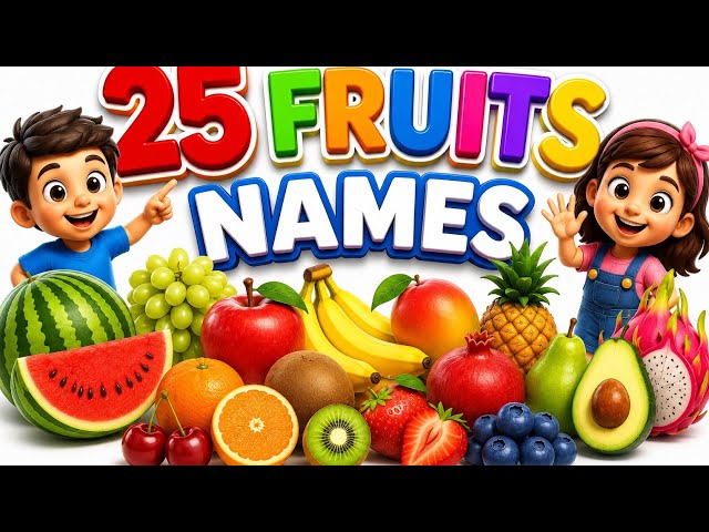 Fruit Names in English & Hindi 🍎🍌🍓 | Learn Fruits for Kids | Fruit Names for Kids