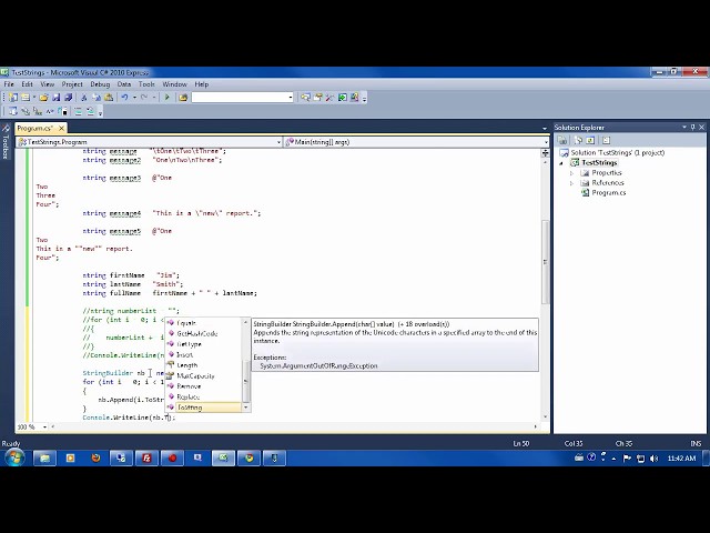 C#: Strings and StringBuilder