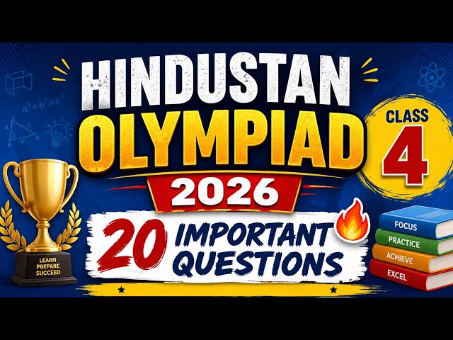 Hindustan Olympiad 2026 🔥 Class 4 20 Important Questions by @AyushConnection 