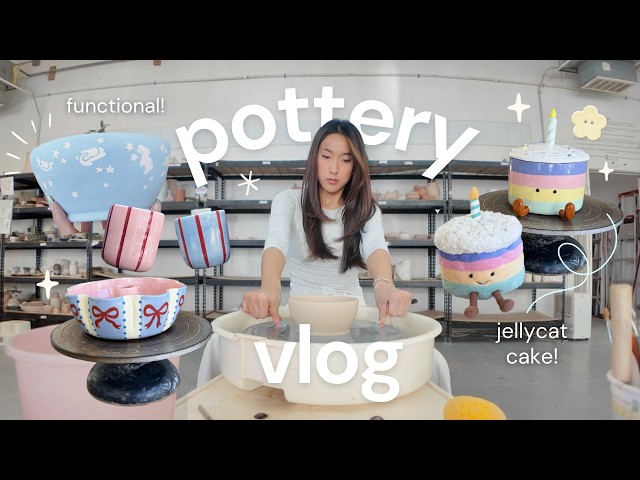 POTTERY VLOG 🌟 ceramic ramen bowl, cake pan, and matcha cups!