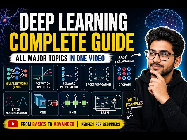 Deep Learning Complete Tutorial | ANN, CNN, RNN, LSTM, Backpropagation & More | Beginner to Advanced